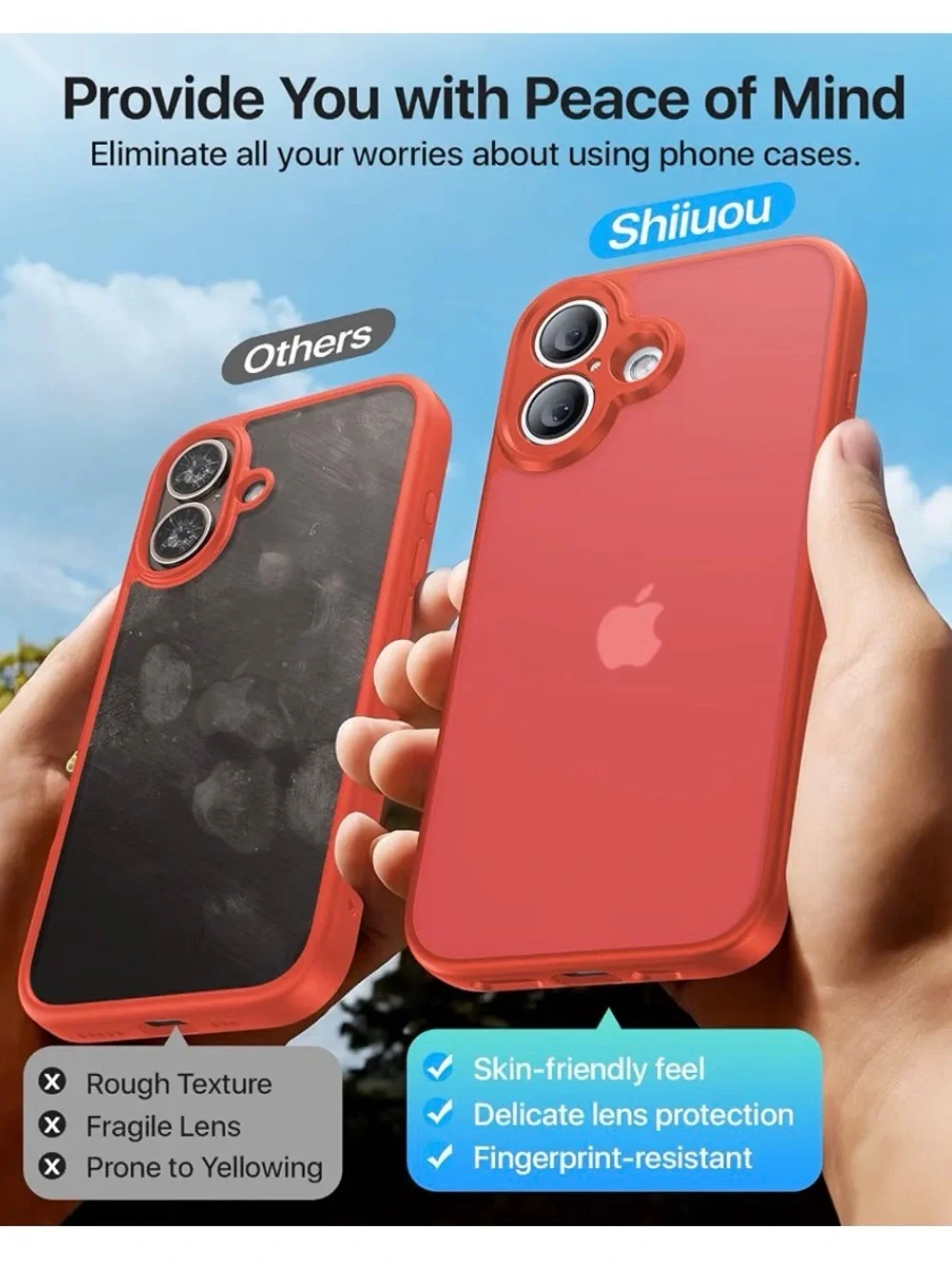 Red Matte iPhone 16 Case with Camera Protection military grade drop translucent